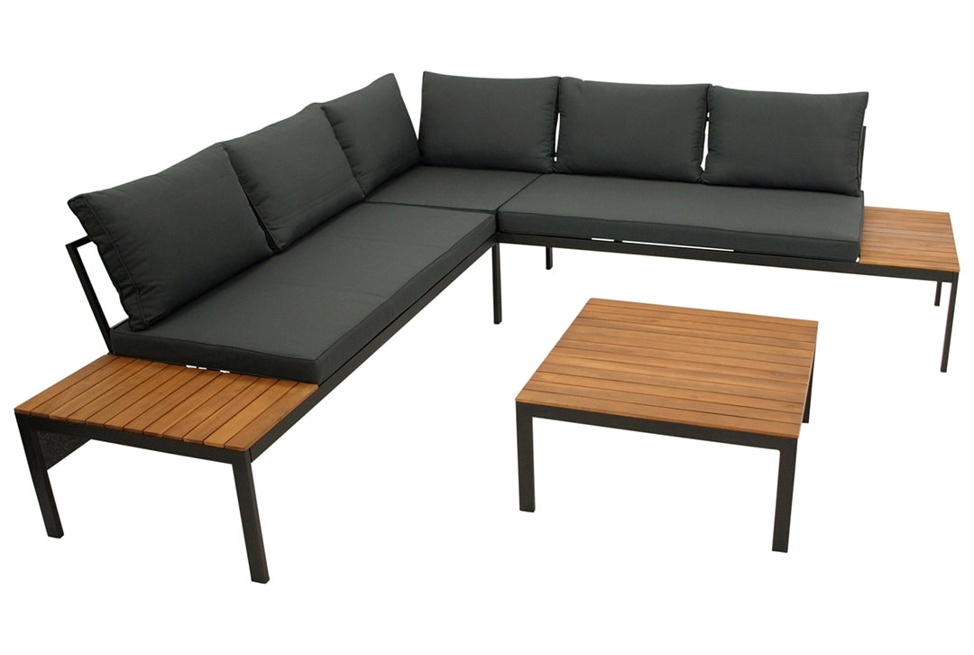 Outdoorlounge mit Tisch, Akazienoberfläche