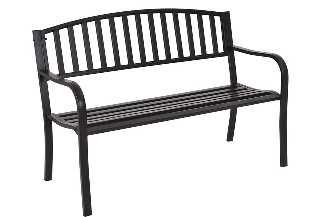 Gartenbank aus Stahl, 2-Sitzer schwarz