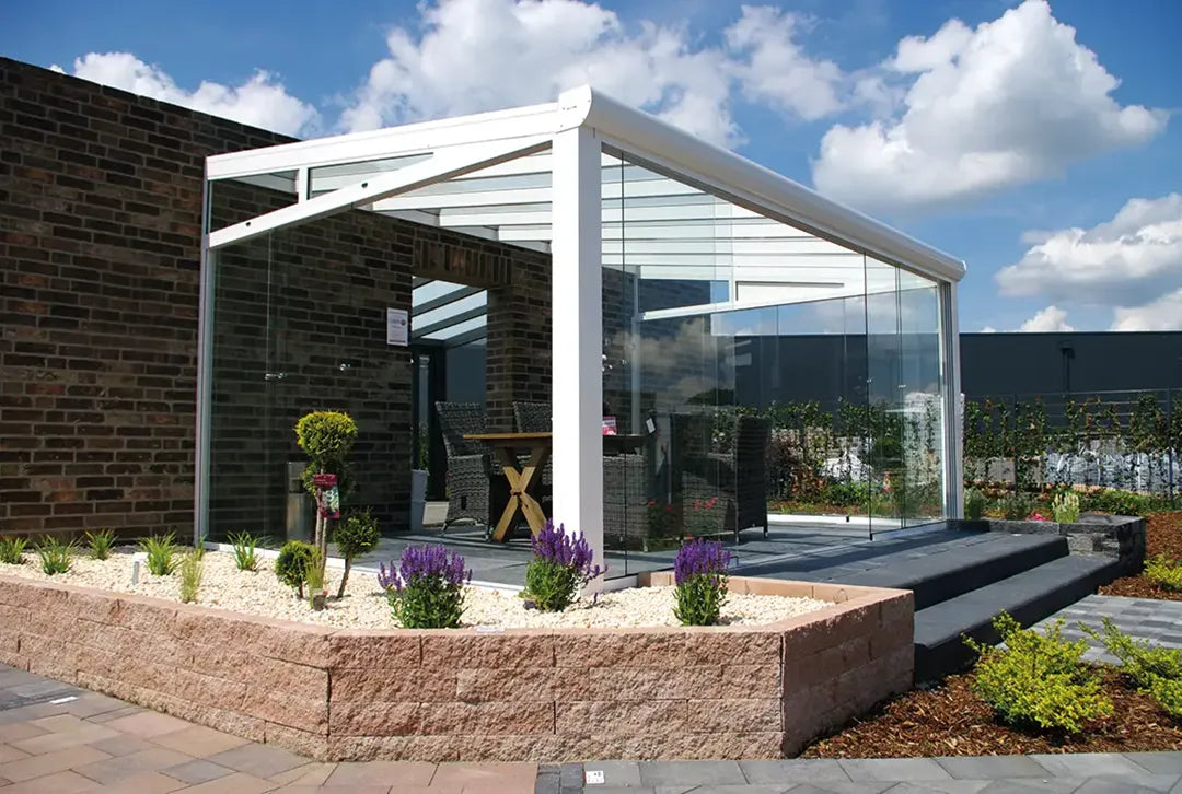 Kaltwintergarten Aluminium 700x400cm VSG weiß