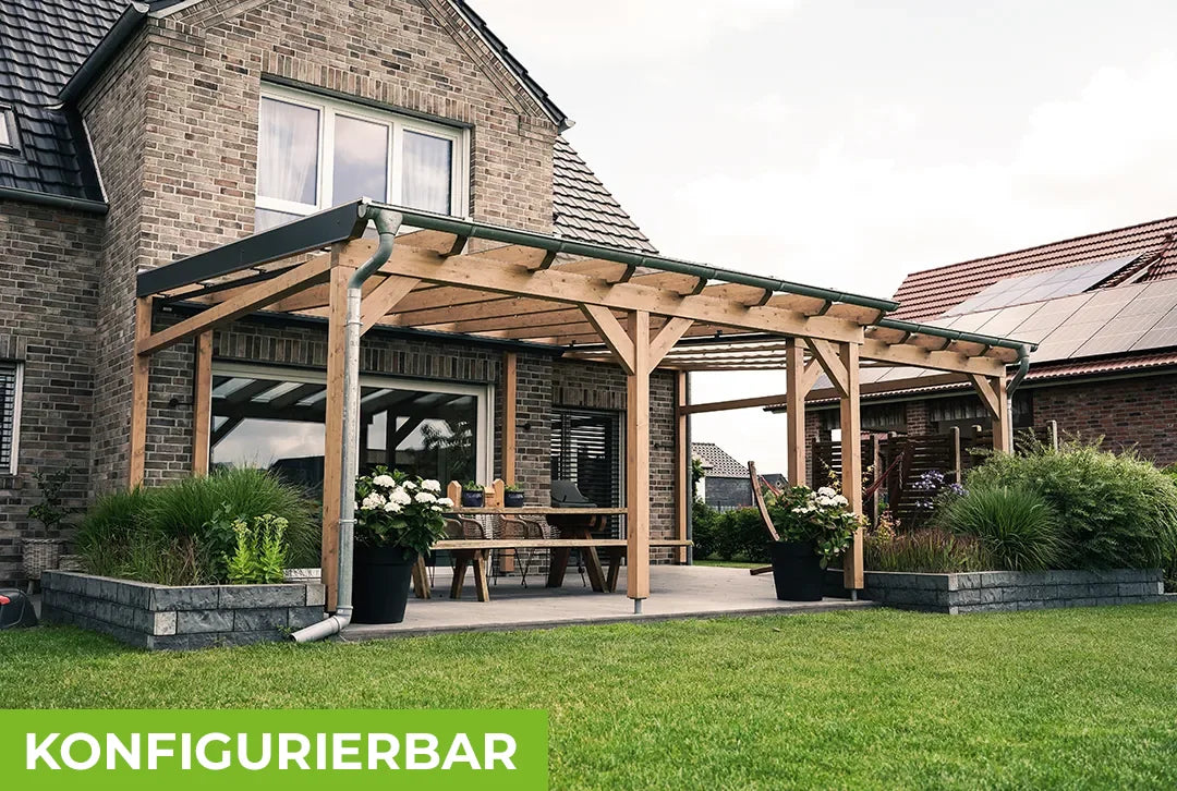 Terrassenüberdachung aus Leimholz, Freistehend