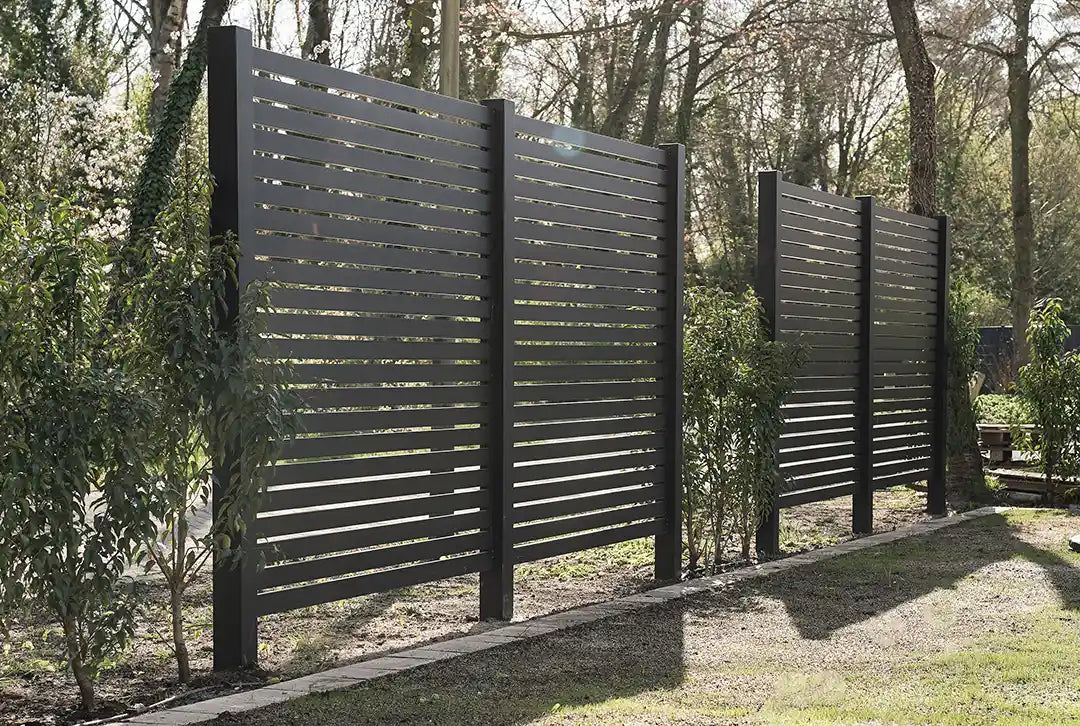 Aluminium Lamellenzaun Schwarz
