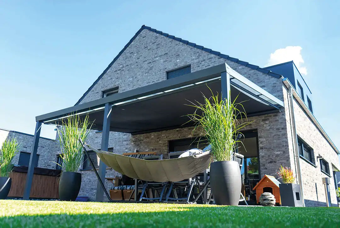 Terrassenüberdachung Aluminium 800x400cm Doppelsteg anthrazit