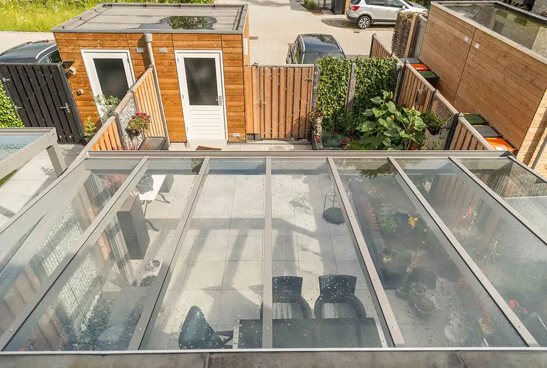 Terrassenüberdachung Aluminium 400x400cm VSG grau