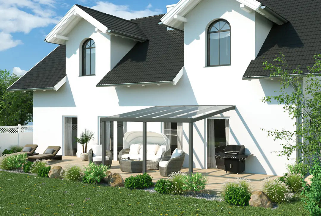 Terrassenüberdachung 6x4m Aluminium Wandanbau, Topseller