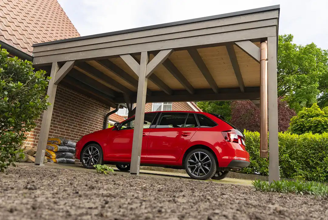 Flachdachcarport aus Holz 300x900cm