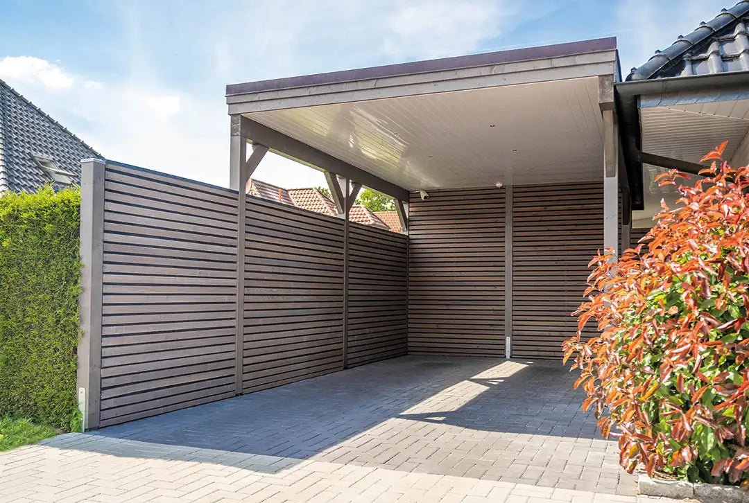 Flachdachcarport aus Holz 300x900cm