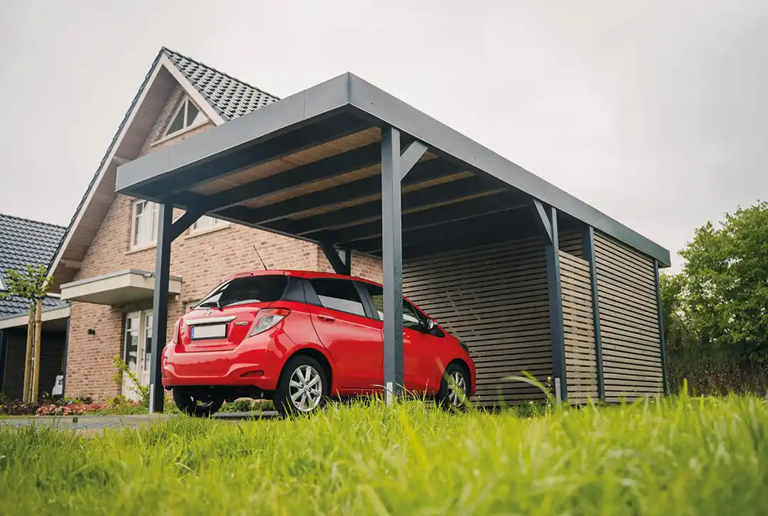 Flachdachcarport aus Holz 300x900cm