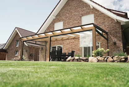 Freistehende Terrassenüberdachung Holz
