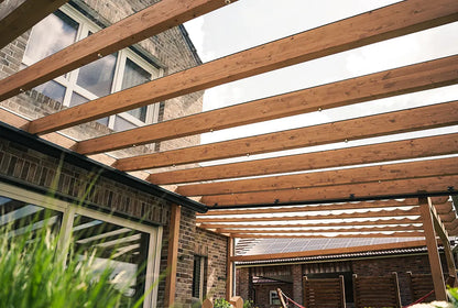 Freistehende Terrassenüberdachung Holz