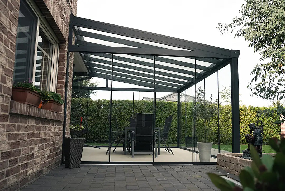 Kaltwintergarten Aluminium 500x400cm VSG anthrazit