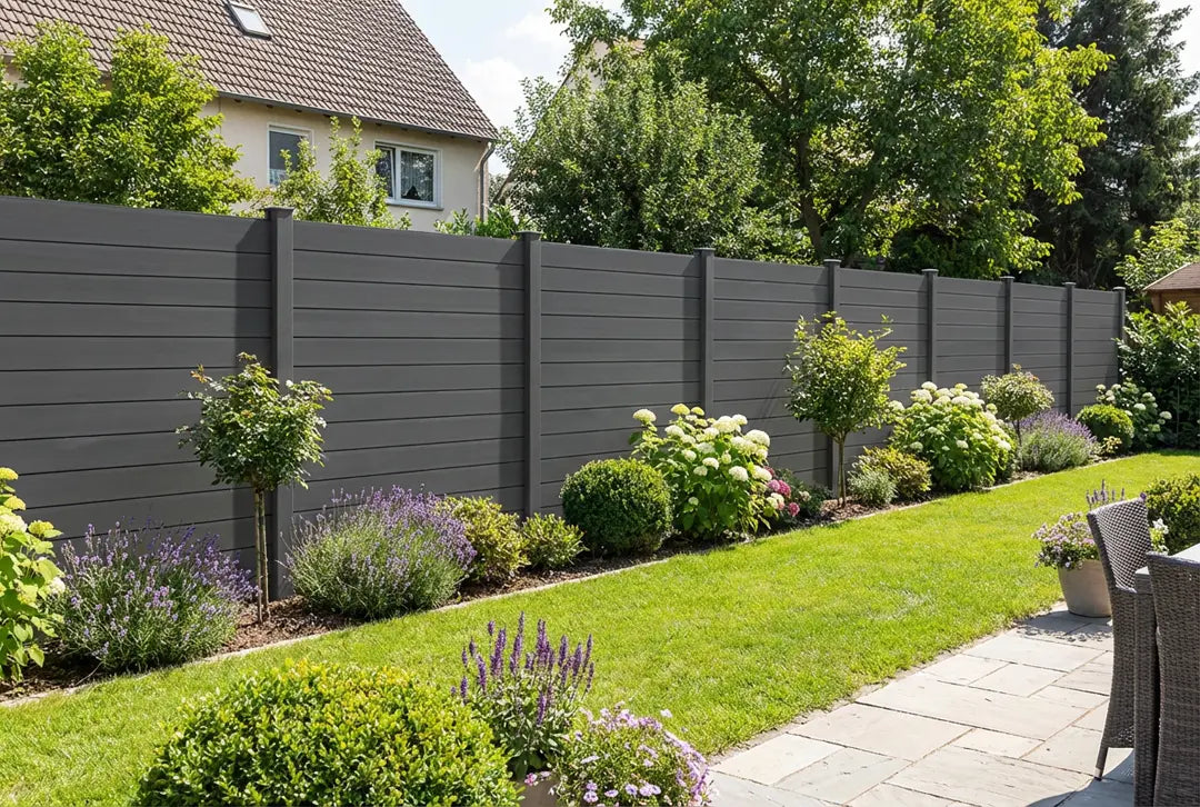 WPC Zaun XL, breite Lamelle, Anthrazit