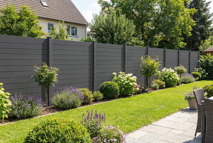 WPC Zaun XL, breite Lamelle, Anthrazit