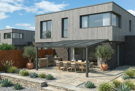 Terrassenüberdachung 5x3,5m Aluminium Wandanbau, Topseller