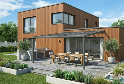 Terrassenüberdachung 5x4m Aluminium Wandanbau, Topseller