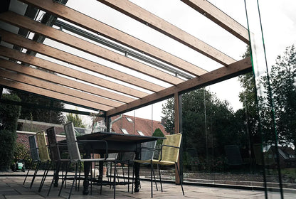 Freistehende Terrassenüberdachung Holz