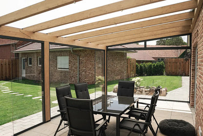 Freistehende Terrassenüberdachung Holz