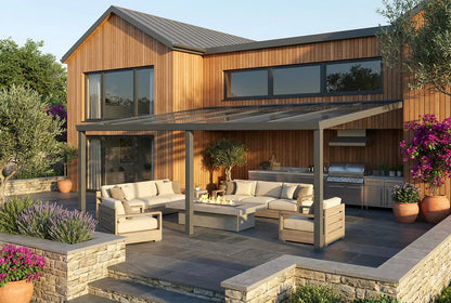 Terrassenüberdachung 6x4m Aluminium Wandanbau – steda