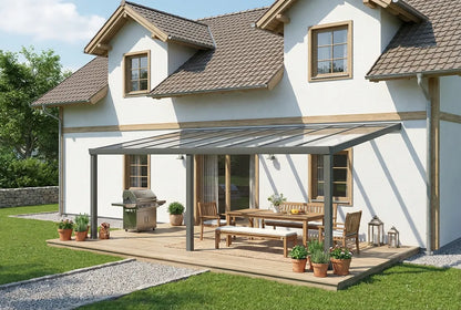 Terrassenüberdachung 7x3m Aluminium Wandanbau – steda