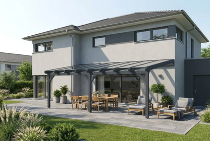 Terrassenüberdachung Holz Doppelsteg anthrazit – steda