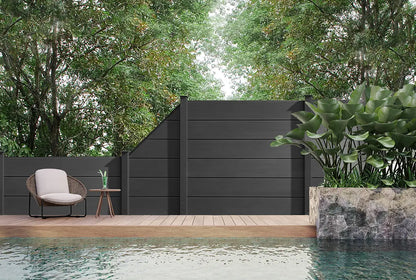 WPC Zaun XL, breite Lamelle, Anthrazit