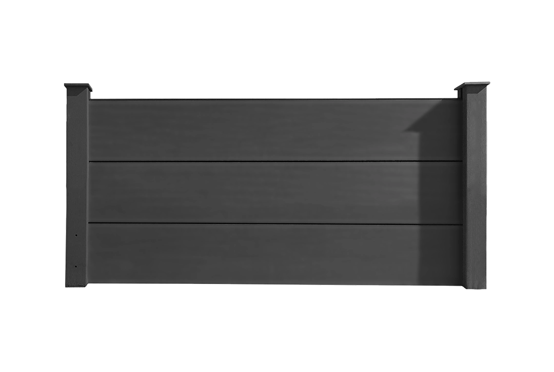 WPC Zaun XL, breite Lamelle, Anthrazit