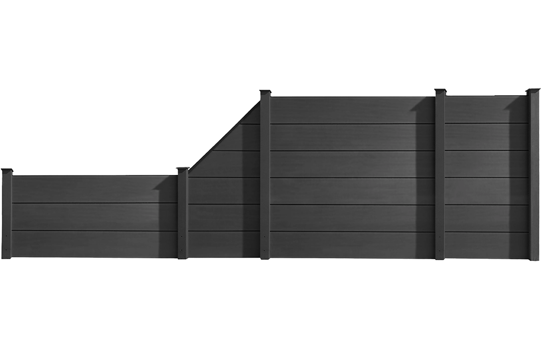 WPC Zaun XL, breite Lamelle, Anthrazit