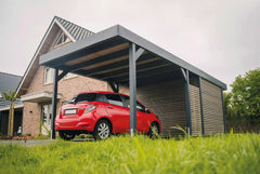 Flachdachcarport aus Leimholz 3x5m