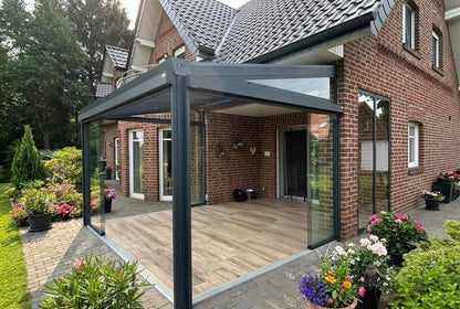 Terrassenüberdachung aus Aluminium für den Wandanbau