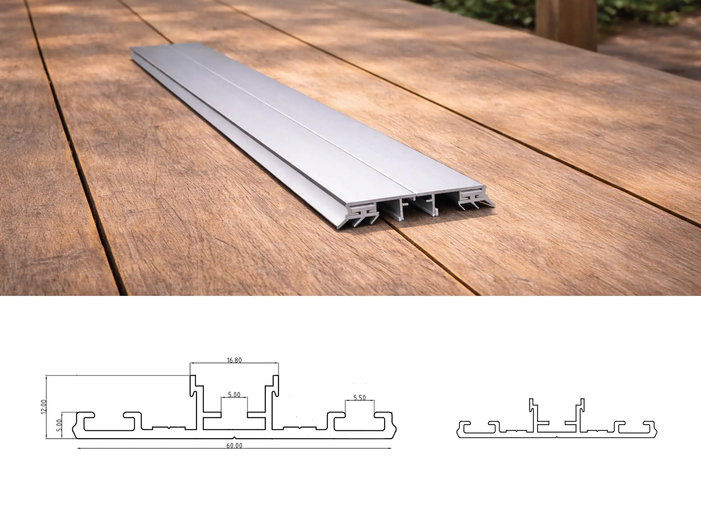 Aluminium Mittelprofil – Abmessungen