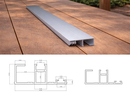 Aluminium Randprofil für VSG 8-12 mm eloxiert