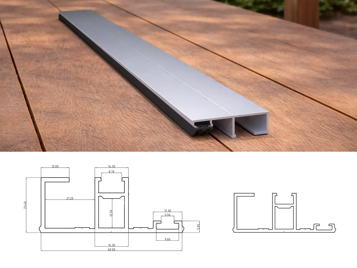 Aluminium Randprofil Komplettset bis 400 cm
