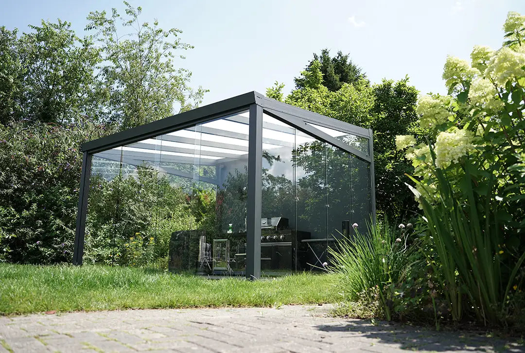 Terrassenüberdachung Aluminium 700x250cm Doppelsteg anthrazit