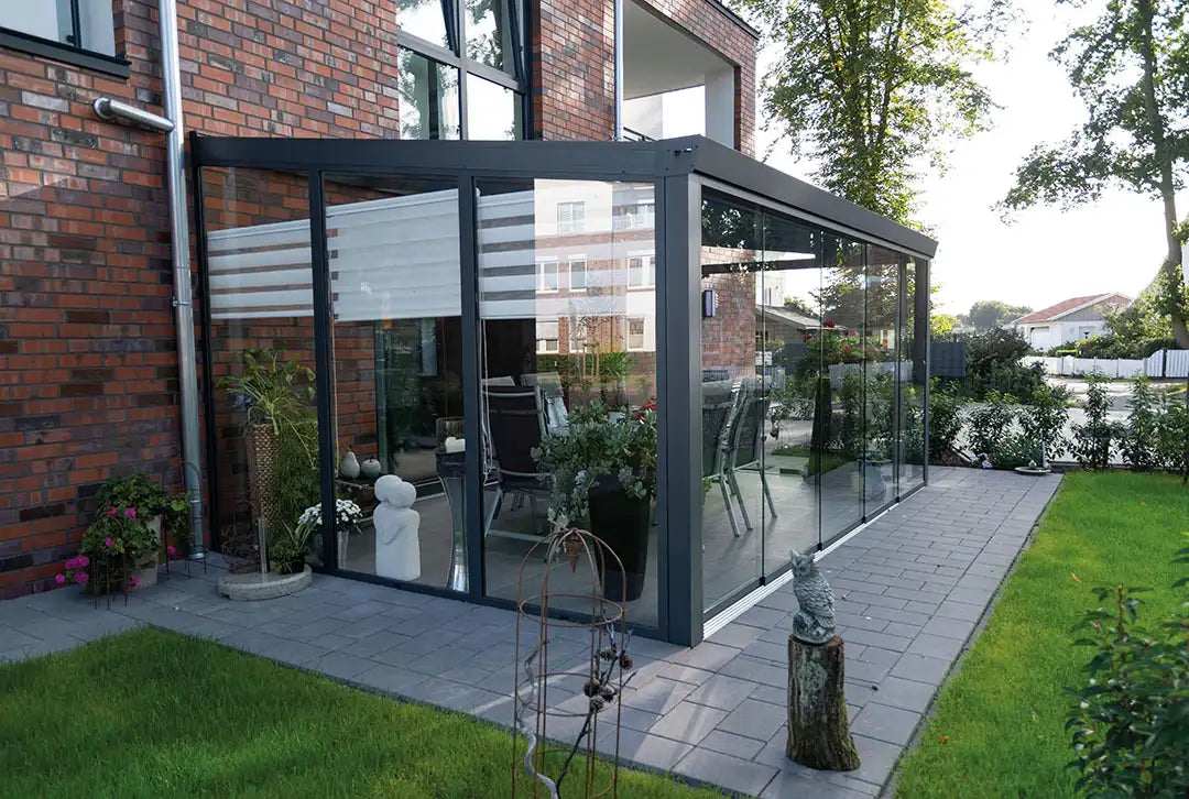 Terrassenüberdachung Aluminium 700x250cm Doppelsteg anthrazit