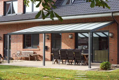 Terrassenüberdachung Aluminium 700x250cm Doppelsteg anthrazit