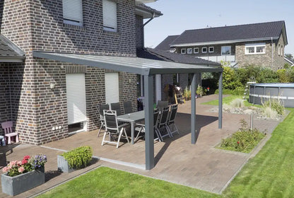 Terrassenüberdachung Aluminium 700x250cm Doppelsteg anthrazit