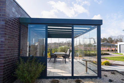 Terrassenüberdachung Flachdach 6x3m Wandanbau