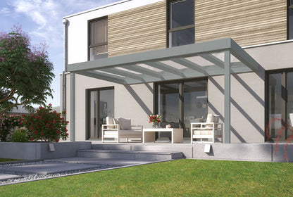 Terrassenüberdachung Flachdach 6x3m Wandanbau